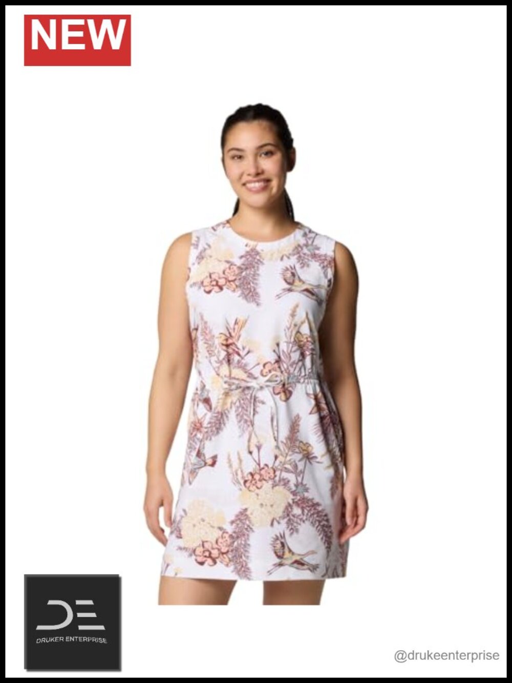 Columbia Bogata Bay Printed Dress Sleeveless A-Line Fitted Pull On